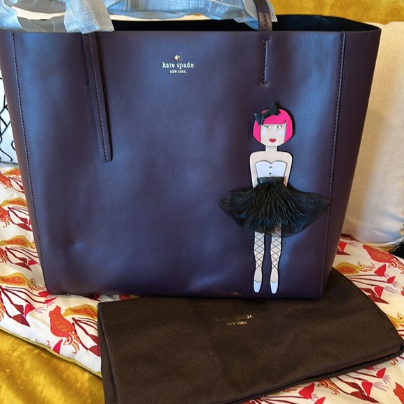 Kate Spade New York Ballerina Large Hallie Leather Tote, NWT - Picture 6 of 12